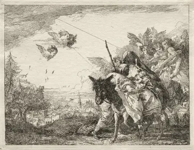 Josef som stannar för att betrakta Kristusbarnet av Giovanni Domenico Tiepolo