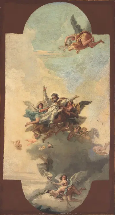 The apotheosis of a pope and martyr av Giovanni Domenico Tiepolo