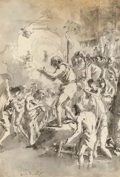 Kristi dop (med tre änglar närvarande) av Giovanni Domenico Tiepolo