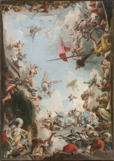 Förhärligandet av familjen Giustiniani av Giovanni Domenico Tiepolo