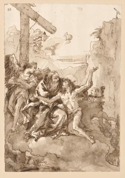 Treenigheten i molnen av Giovanni Domenico Tiepolo