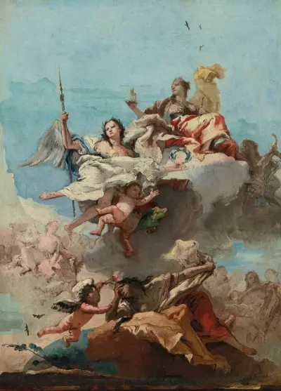 Dygdens triumf av Giovanni Domenico Tiepolo