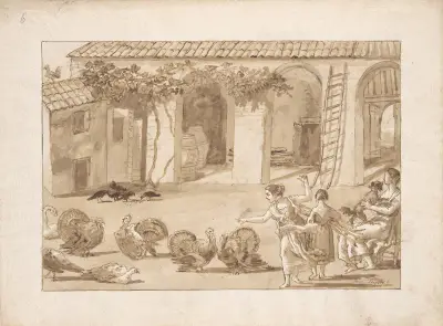 Kalkoner på en venetiansk bondgård av Giovanni Domenico Tiepolo