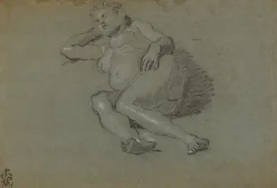 Reclining Female Nude – nr 2 av Domenico Tintoretto
