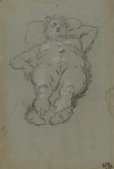 Reclining Female Nude. – nr 3 av Domenico Tintoretto