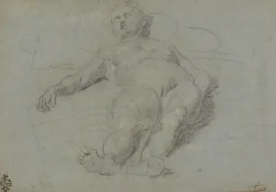 Reclining Female Nude early av Domenico Tintoretto