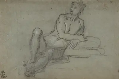 Reclining Female Nude Figure av Domenico Tintoretto