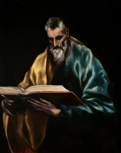 Apostle Saint Simon av El Greco (Domenikos Theotokopoulos)