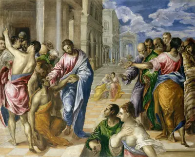 Christ Healing the Blind av El Greco (Domenikos Theotokopoulos)