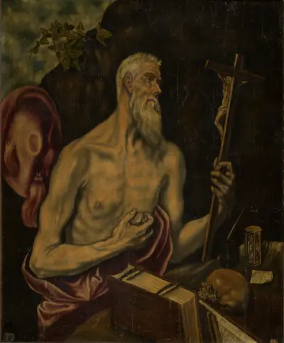St Jerome in Penitence av El Greco (Domenikos Theotokopoulos)