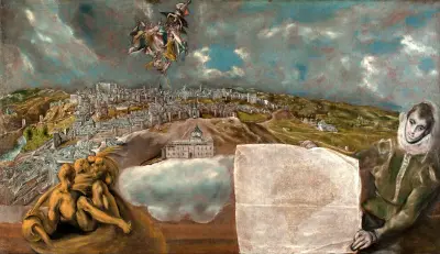 View and Plan of Toledo av El Greco (Domenikos Theotokopoulos)