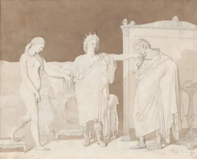 Alexander the Great presenting Campaspe to Apelles av Jean Auguste Dominique Ingres
