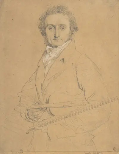 Niccolò Paganini (1784–1840) av Jean Auguste Dominique Ingres