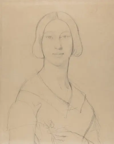 Portrait of Madame Paul Meurice, née Palmyre Granger av Jean Auguste Dominique Ingres