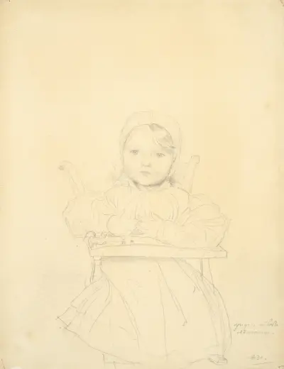 Portrait of Marie Marcotte at the Age of Sixteen Months av Jean Auguste Dominique Ingres
