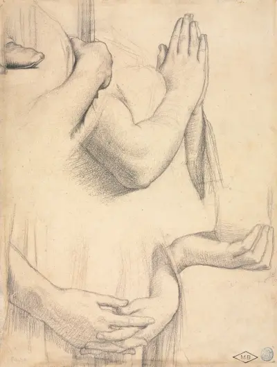 Study of Hands av Jean Auguste Dominique Ingres