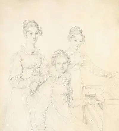 The Kaunitz Sisters (Leopoldine, Caroline, and Ferdinandine) av Jean Auguste Dominique Ingres