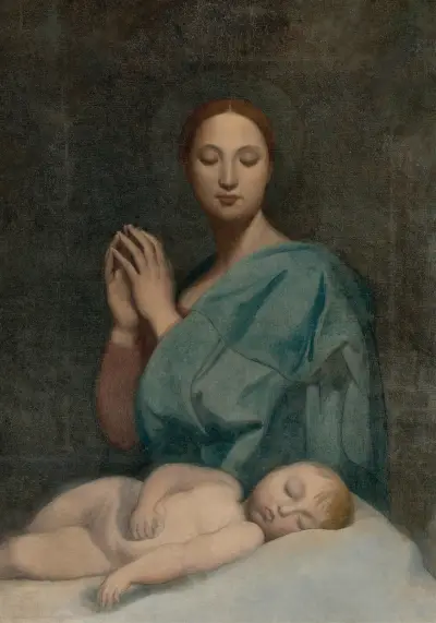 The Virgin With The Sleeping Infant Jesus av Jean Auguste Dominique Ingres