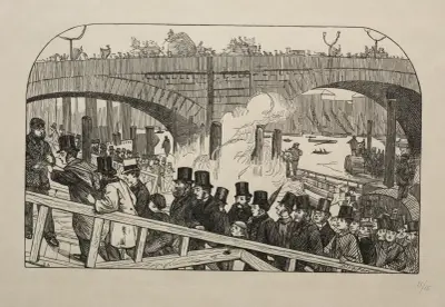 The Living Stream at London Bridge – Under the Bridge av George Du Maurier