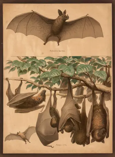 Bat, Black-eared flying fox av F. E. Wachsmuth