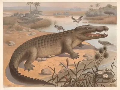 Nil-krokodil (Crocodylus niloticus) av F. E. Wachsmuth