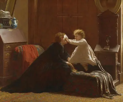 Bo Peep (The Peep) av Eastman Johnson