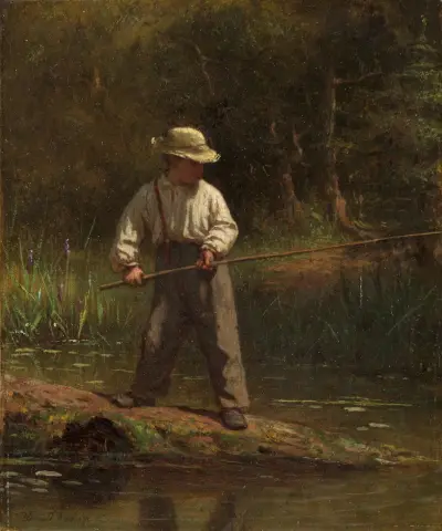 Boy Fishing av Eastman Johnson