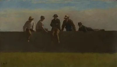 Five Boys on a Wall av Eastman Johnson