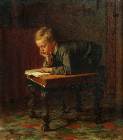 Reading Boy av Eastman Johnson