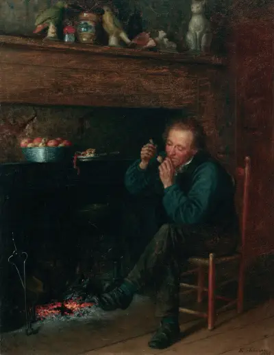 Studie från livet Down East av Eastman Johnson