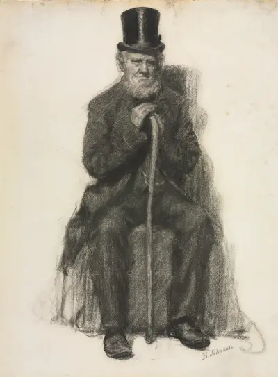 Study of an Old Man (Possibly a Study for Portrait of Peter Folger) av Eastman Johnson