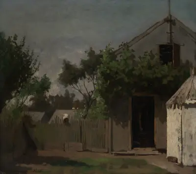The Back Fence av Eastman Johnson