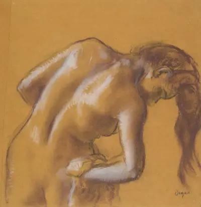 Bather Drying Herself av Edgar Degas