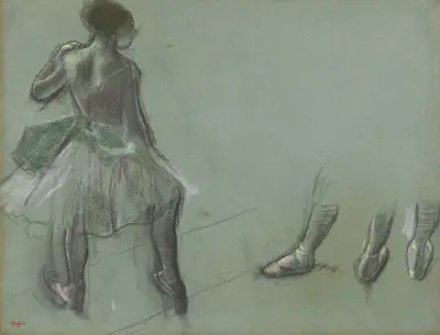 Dancer Seen from Behind and Three Studies of Feet av Edgar Degas