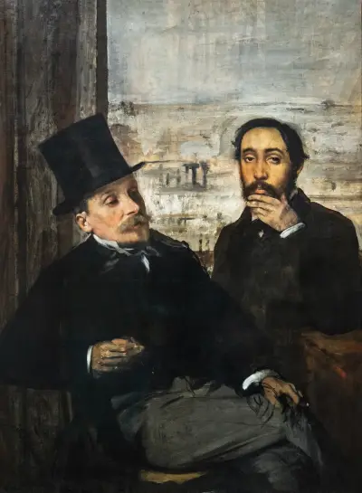 Degas and Évariste de Valernes av Edgar Degas