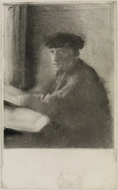 Der Stecher Joseph Tourny, in halber Figur av Edgar Degas