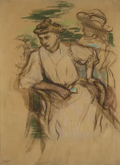 Jeune femme assise av Edgar Degas