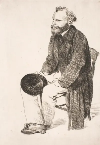 Manet seated. Turned to the left av Edgar Degas