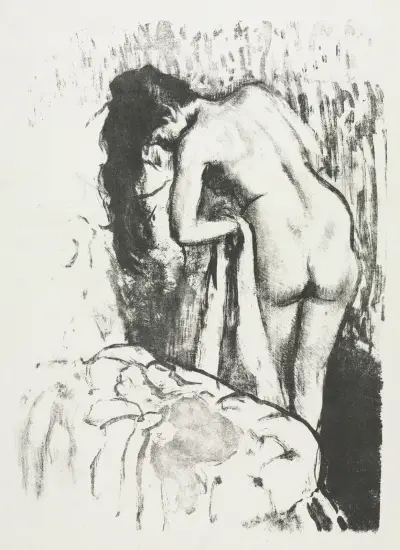 Nude Woman Standing, Drying Herself, 1891 – nr 2 av Edgar Degas