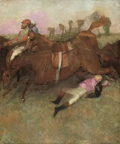 Scene from the Steeplechase – The Fallen Jockey av Edgar Degas