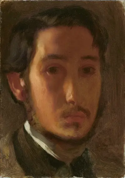 Self-Portrait with White Collar av Edgar Degas