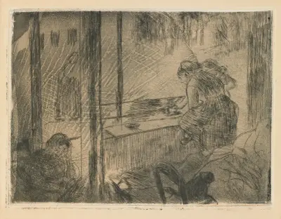 The Laundresses, 1880 av Edgar Degas