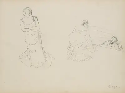 Two Sketches av Edgar Degas