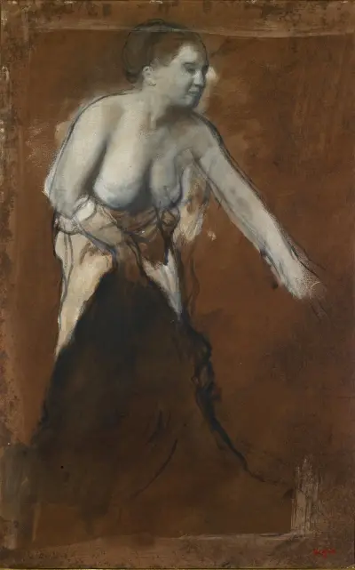 Young Woman, Half Undressed (Young Woman At The Toilet) av Edgar Degas