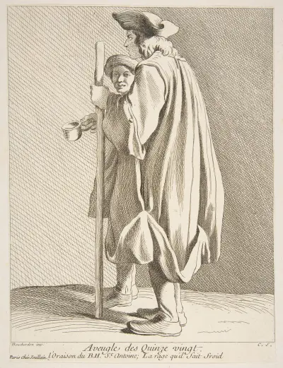 Ein Blinder aus dem Hospital Quinze-Vingts von Edmé Bouchardon