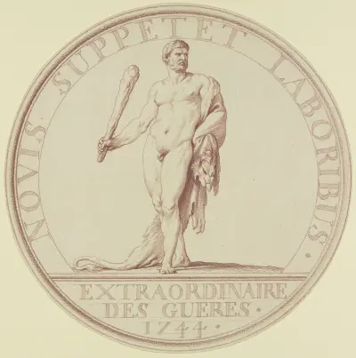 Herkules mit Fell und Keule av Edmé Bouchardon