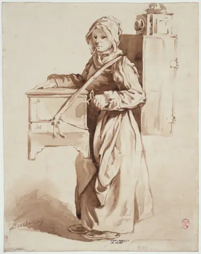 Jeune fille à la lanterne magique av Edmé Bouchardon
