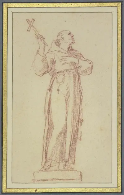 Statue eines Heiligen Franziskus av Edmé Bouchardon