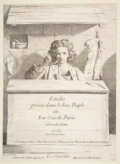 Der Schuhmacher, 1737 von Edmé Bouchardon
