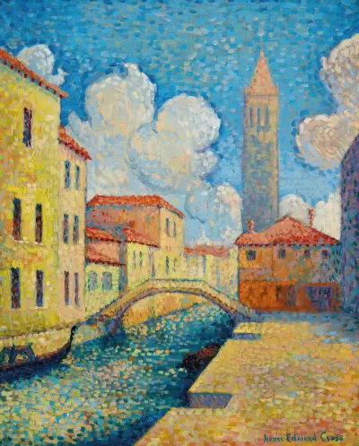 Kanal i Venedig (Campo San Barnaba) av Henri-Edmond Cross